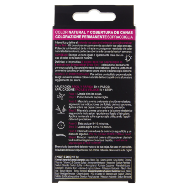Schwarzkopf Brow Tint Castano Scuro Colorazione Permanente per Sopracciglia