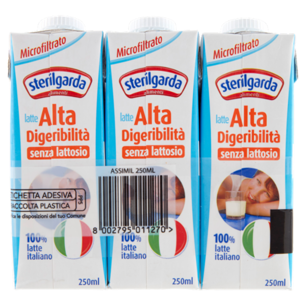 sterilgarda latte Alta Digeribilità senza lattosio Microfiltrato 3 x 250 ml
