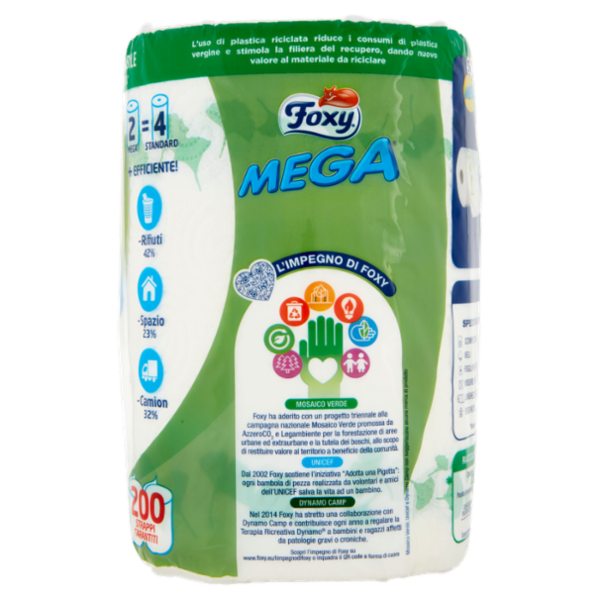 Foxy Mega carta cucina 2 maxi rotoli 2 veli decorati