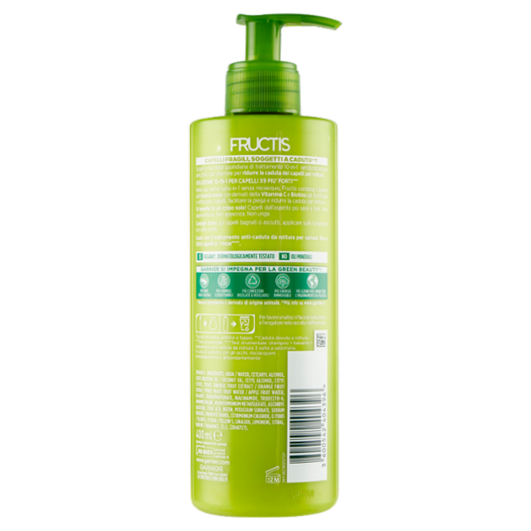 Garnier Fructis Forti & Brillanti, Trattamento 10-in-1 senza risciacquo, 400 ml