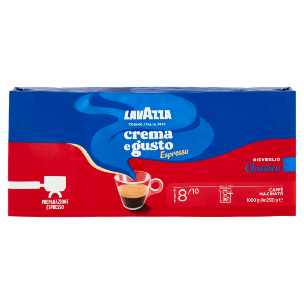 Lavazza Crema e Gusto Espresso Classico Caffè Macinato 4 x 250 g