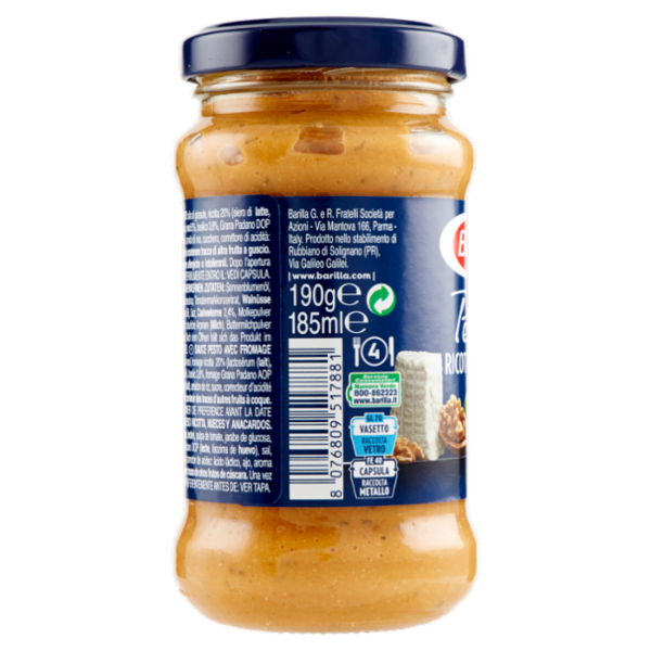 Barilla Pesto Ricotta e Noci Condimento e Sugo per Pasta 190 g