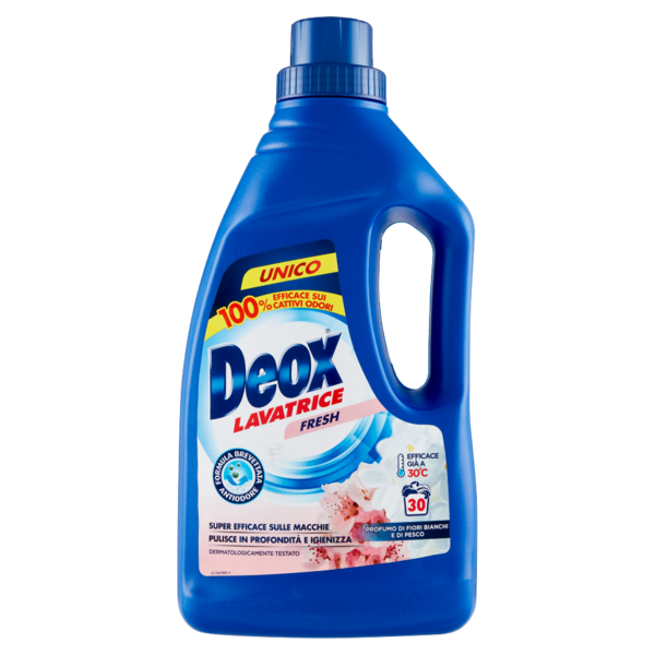 Deox Lavatrice Fresh Profumo di Fiori Bianchi e di Pesco, 30 lav, 1500 ml