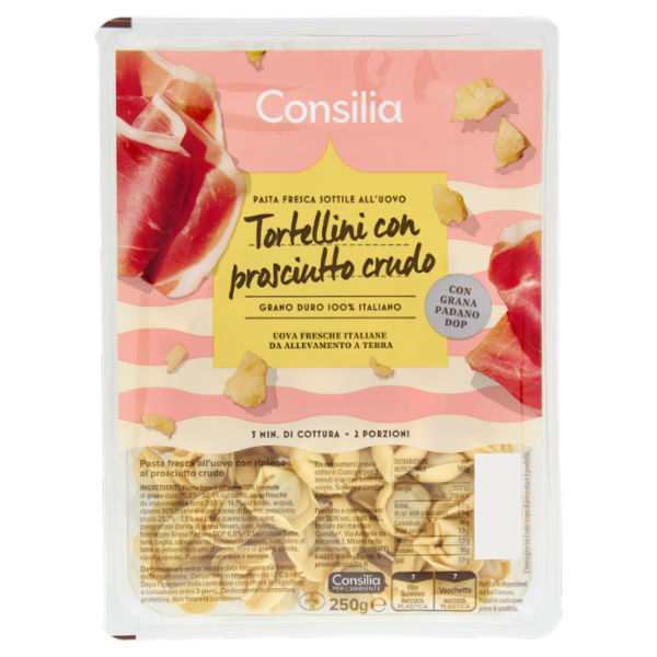 Consilia Tortellini con Prosciutto Crudo e Grana Padano 250 g