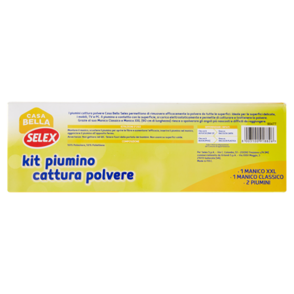 Selex Casa Bella Kit Catturapolvere Manico Classico + Manico XXL + 2 Piumini
