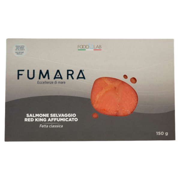 Fumara Salmone Selvaggio Red King Affumicato Fetta classica 150 g