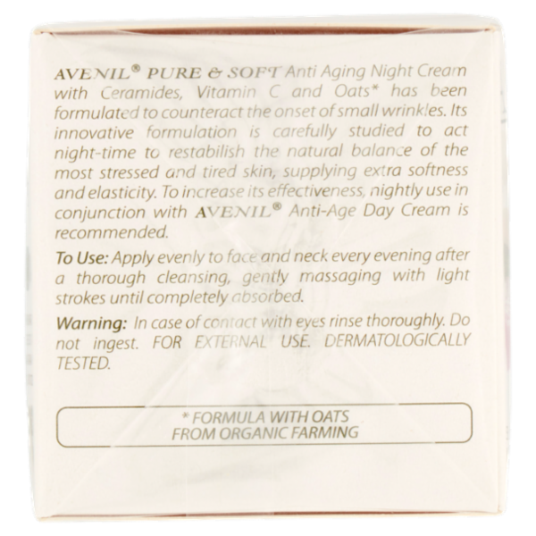 Avenil pure & soft Crema Notte Antietà ceramidi & vitamina C 50 ml