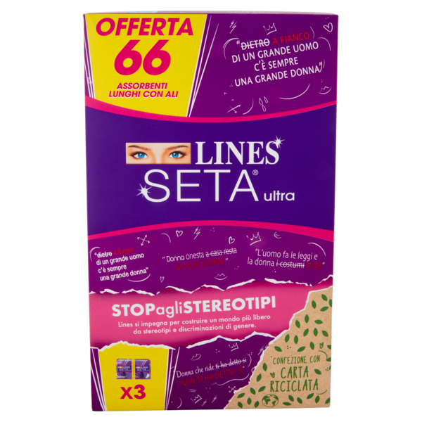 Lines Seta ultra Assorbenti Lunghi con Ali 66 pz