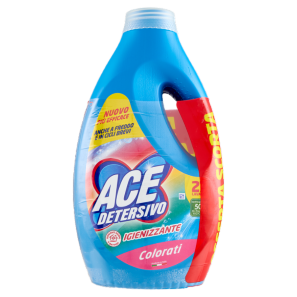 Ace Detersivo Igienizzante Colorati 2 x 27 Lavaggi 2 x 1350 ml
