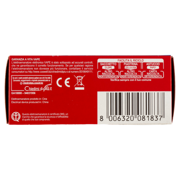 VAPE Elettroemanatore Piastrine Classic con Filo + 10 Ricariche