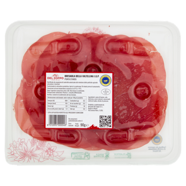 Del Zoppo Bresaola della Valtellina I.G.P. Punta d'Anca 90 g