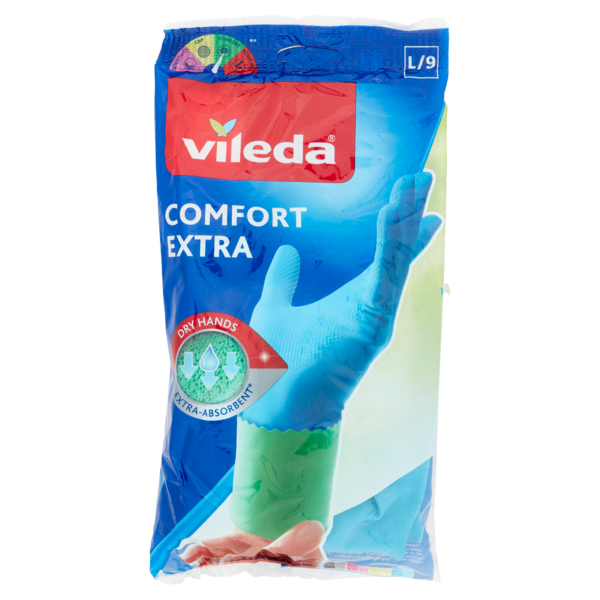 Vileda guanti casalinghi Comfort Extra in lattice, massima protezione e resistenza, taglia L
