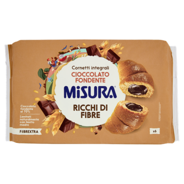 Misura Fibrextra 6 Cornetti integrali Cioccolato Fondente 308 g
