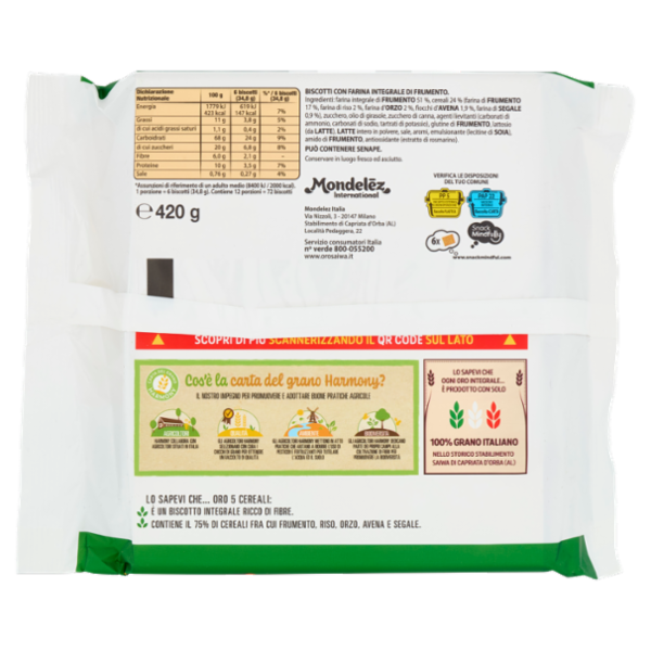 Oro Saiwa biscotti secchi 5 Cereali - 420 g