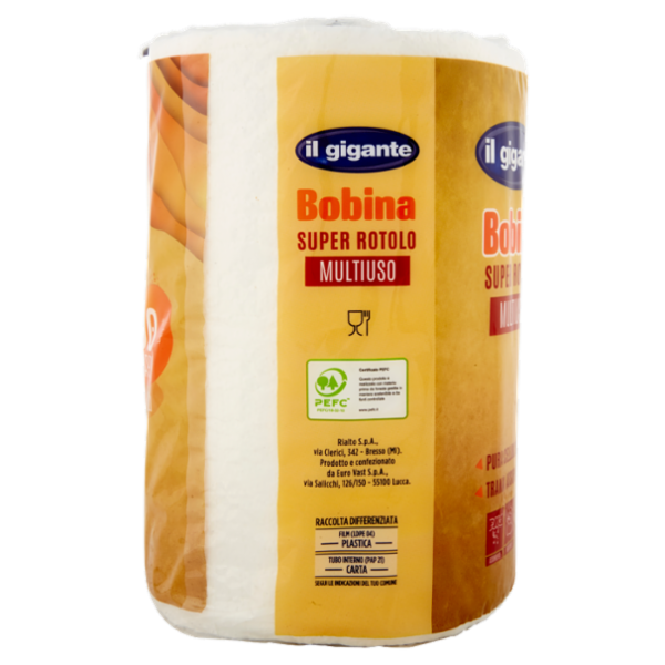 IL GIGANTE Bobina Super Rotolo Multiuso 200 Strappi 2 Veli