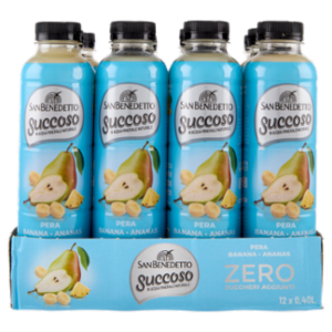 San Benedetto Succoso Zero Pera Banana Ananas 12 x 0,40 L