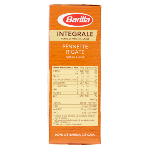 Barilla Pasta Integrale Penne Rigate 100% grano italiano 500 g