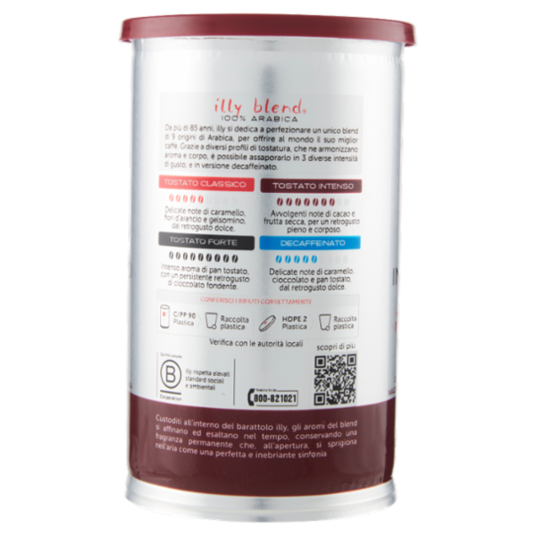 illy Tostato Intenso Caffè Macinato Ideale per Moka 185 g