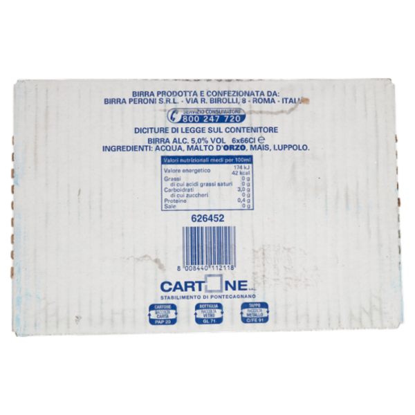 Peroni Nastro Azzurro Birra 6 x 66 cl