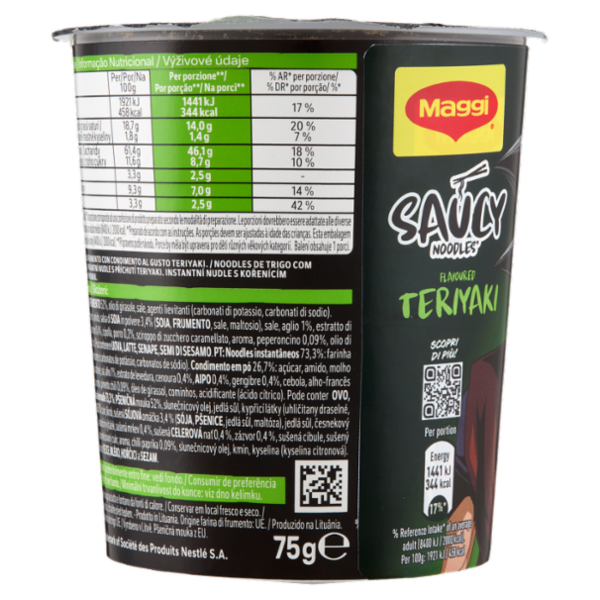 MAGGI Saucy Noodles Teriyaki 1 porzione Cup 75g