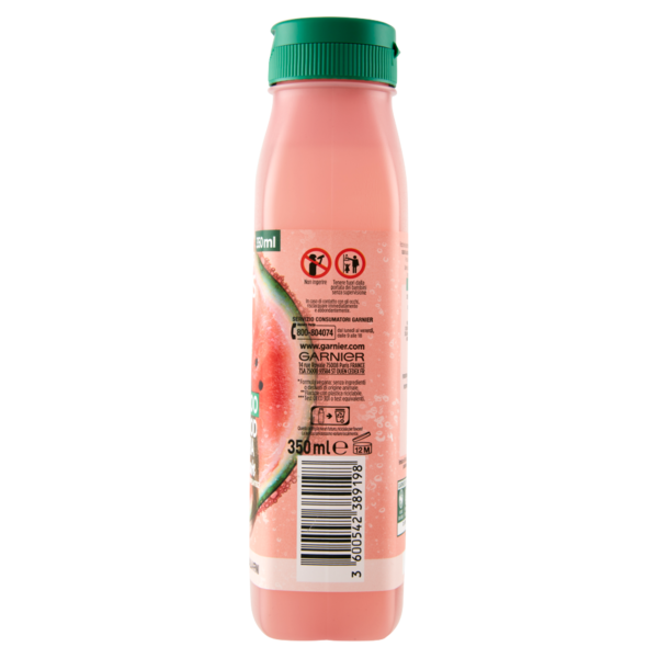 Garnier Shampoo Fructis Hair Food, Ideale per Capelli Fini, Arricchito con Anguria, 350 ml
