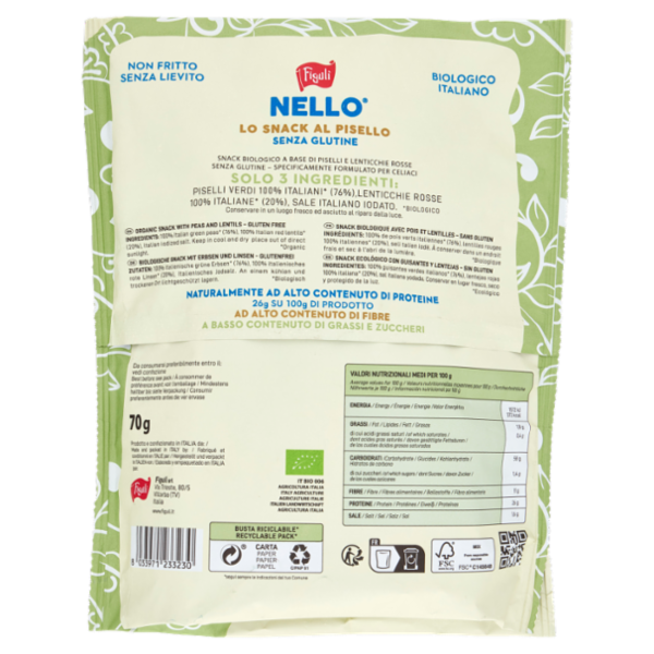Figulì Nello lo Snack al Pisello Bio 70 g