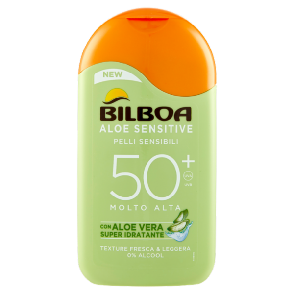 Bilboa Aloe Sensitive Pelli Sensibili 50⁺ Molto Alta con Aloe Vera 200 ml