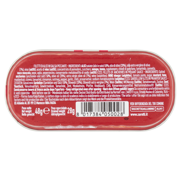Zarotti Filetti di Alici in Salsa Tradizionale Zarotti 48 g