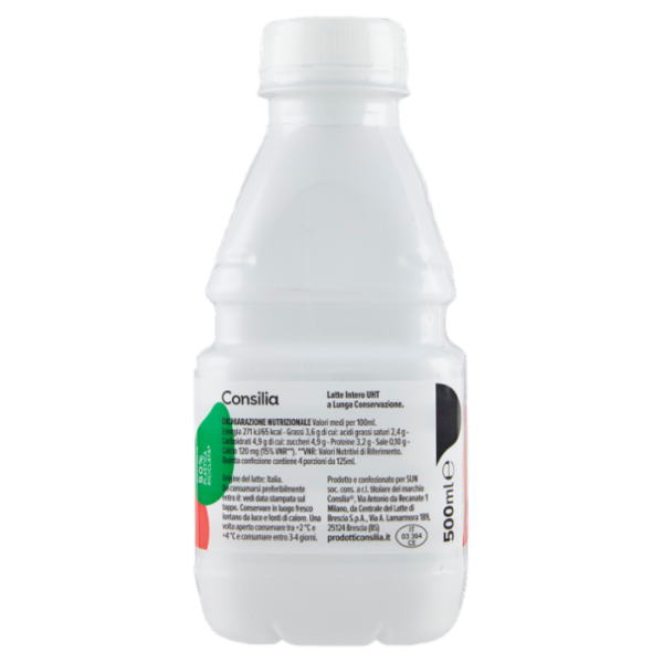 Consilia Latte Uht Intero 100% Italiano 500 ml
