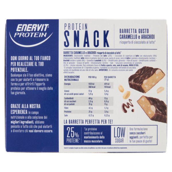 Enervit Protein Low Sugar Protein Snack Caramello e Arachidi 8 x 31 g