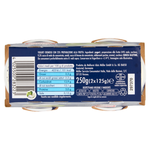 müller Yogurt Cremoso Mela in Pezzi 2 x 125 g