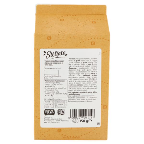 Riva Stellato Tramezzino Tonno e Olive Nere 150 g