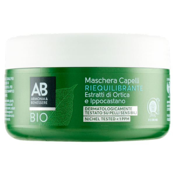 Armonia & Benessere Maschera Capelli Riequilibrante Bio con Estratti di Ortica e Ippocastano 300 ml