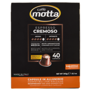 Caffè Motta Espresso Cremoso Capsule In Alluminio Compatibili Con Macchine Nespresso 44 x 5,5 g