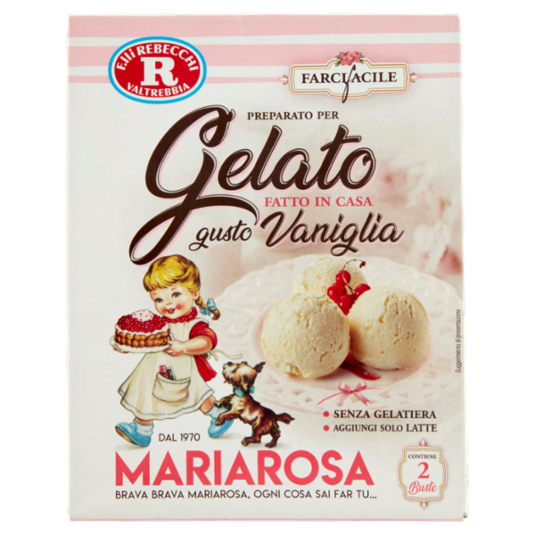Mariarosa Farci facile Preparato per Gelato Fatto in Casa gusto Vaniglia 2 x 54 g