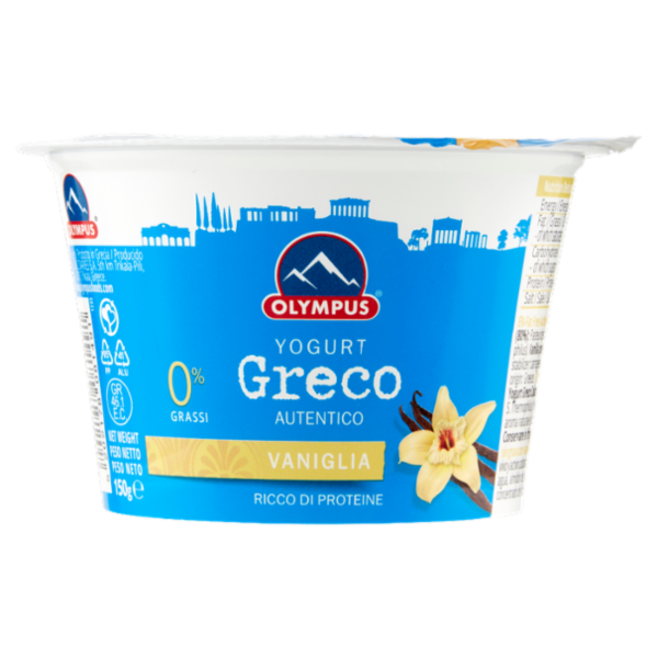 Olympus Yogurt Greco Autentico Vaniglia 0% Senza Grassi 150 g