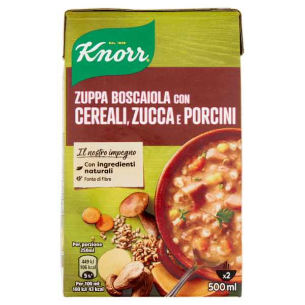 Knorr Zuppa Boscaiola con Cereali, Zucca e Porcini 500 ml