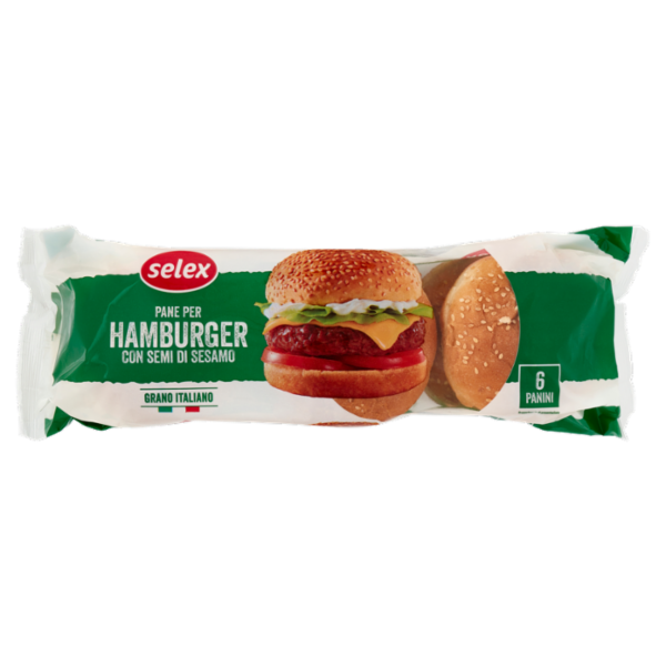 Selex Pane per Hamburger con Sesamo 6 pezzi 300 g