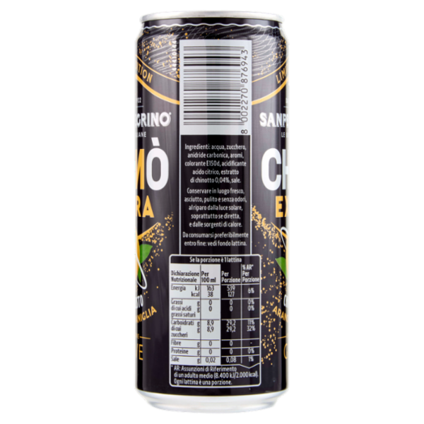 BIBITE SANPELLEGRINO, Bevanda Gassata, Chinò EXTRA, Lattina - 330ml