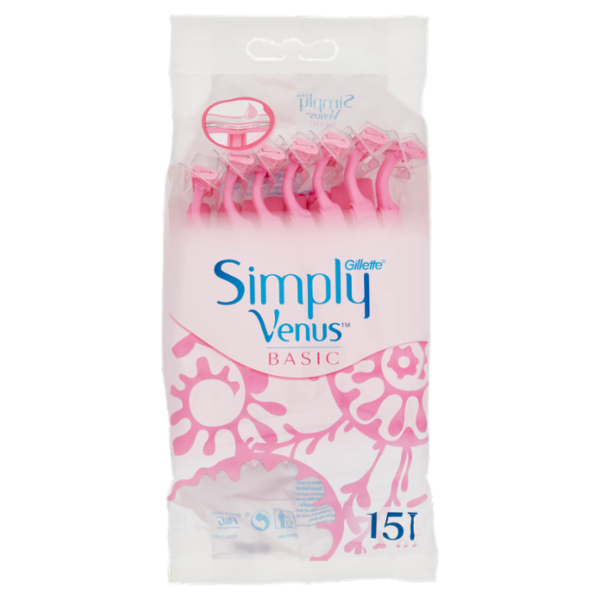 Gillette Rasoio da Donna Usa e Getta Simply Venus Basic - 15 Rasoi