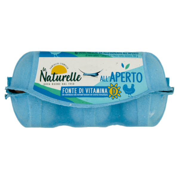 le Naturelle Fonte di Vitamina D 6 Uova Fresche da Allevamento all'Aperto 330 g