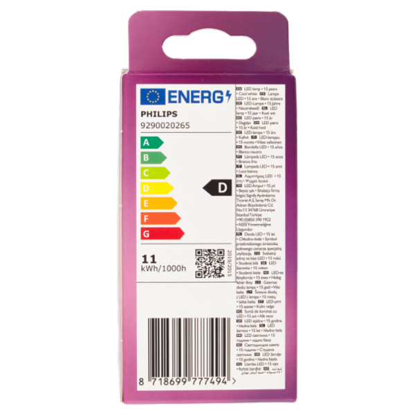 Philips Led goccia vetro 100W E27 4000K