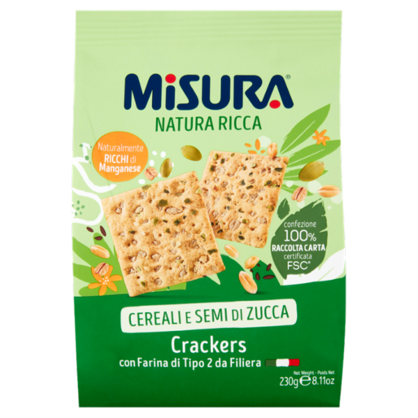Misura Natura Ricca Cereali e Semi di Zucca Crackers 230 g