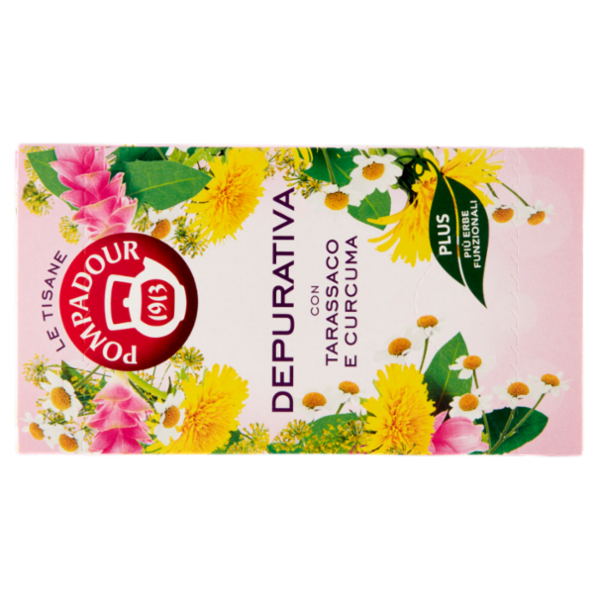 Pompadour Le Tisane Plus Depurativa con Tarassaco e Curcuma 18 x 2,2 g