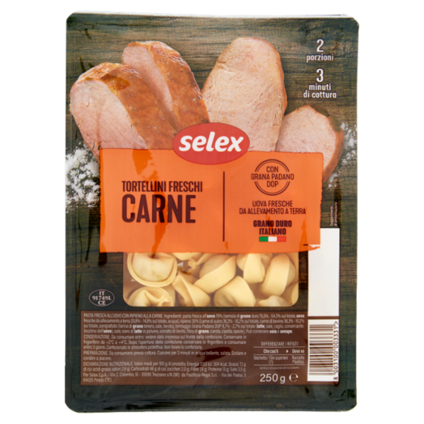 Selex Tortellini alla Carne con Grana Padano 250 g