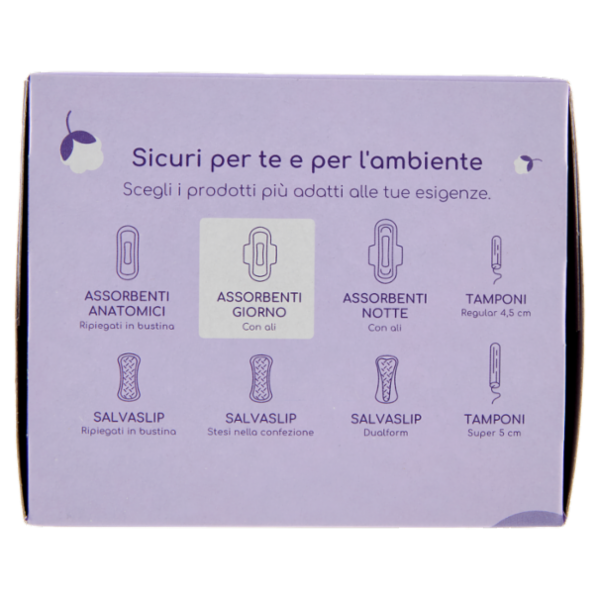 Vivicot Bio Assorbenti giorno compostabili con Ali Ripiegati in Bustina 14 pz