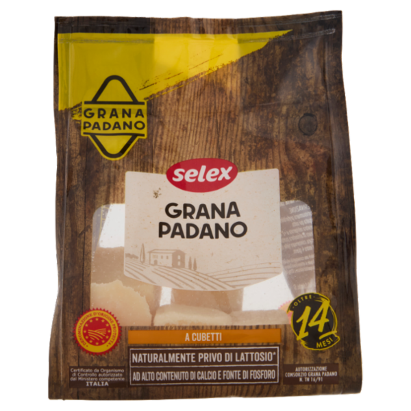 Selex Grana Padano a Cubetti Oltre 14 Mesi 200 g