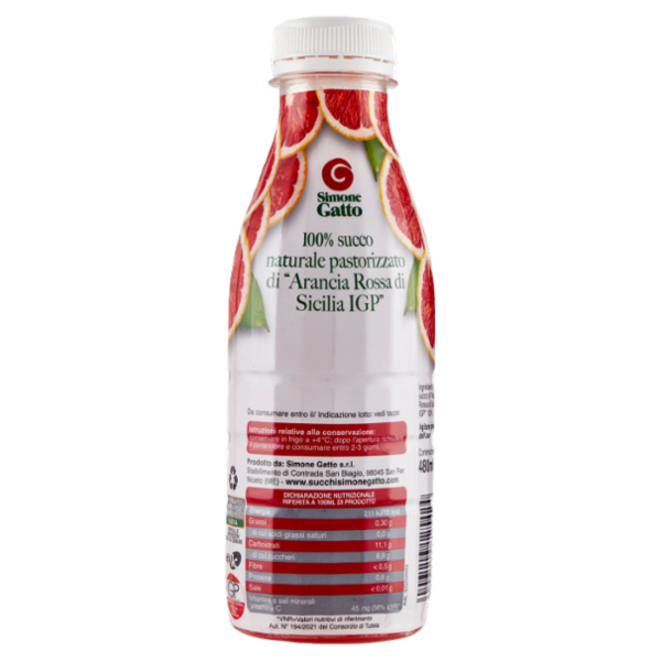 Simone Gatto Spremuta di Arancia Rossa di Sicilia IGP 480 ml