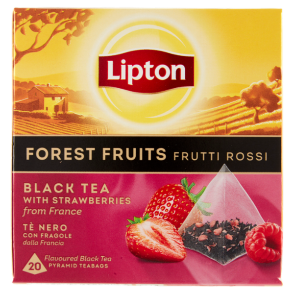 Lipton Frutti Rossi Tè Nero con Fragole 20 Pyramid Teabags 30 g