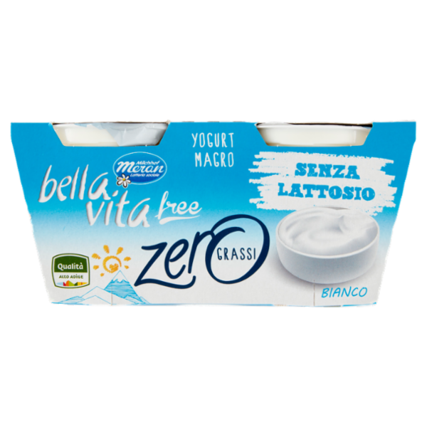 bella vita free Yogurt Magro Senza Lattosio Zero Grassi Bianco 2 x 125 g